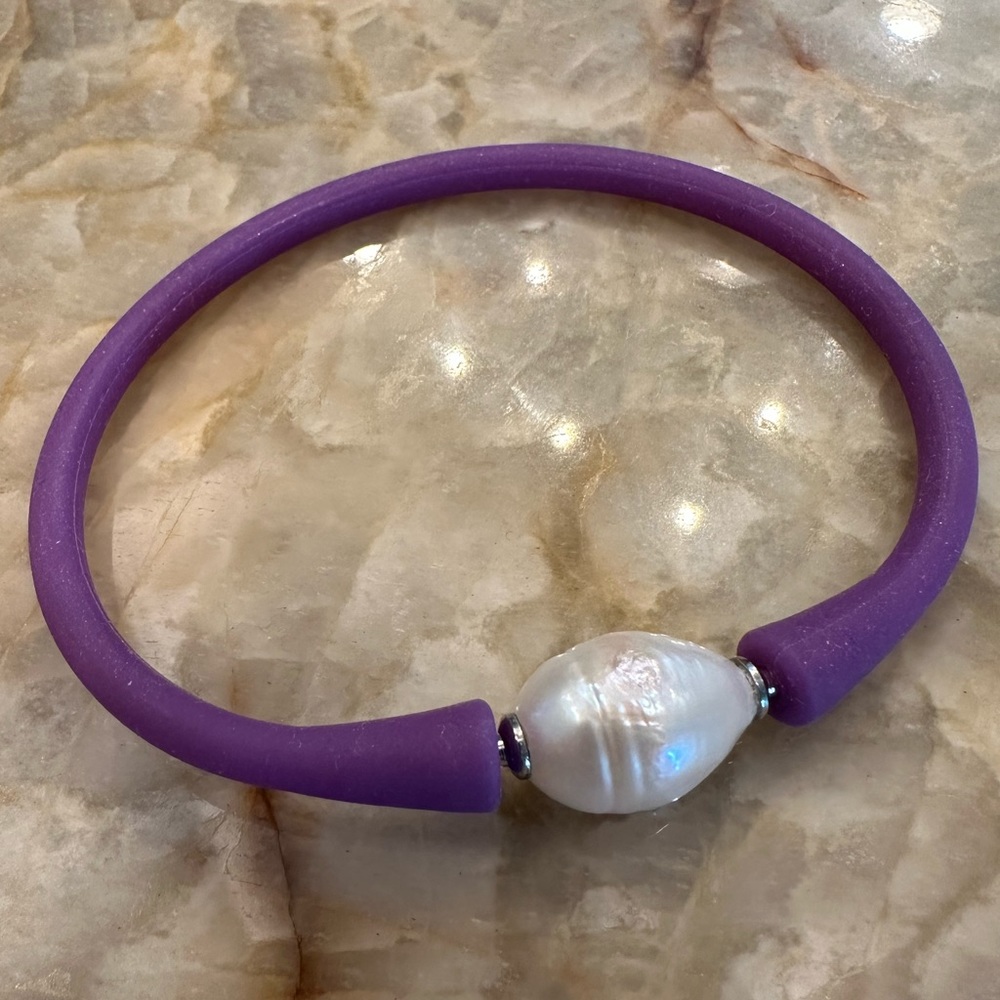 Bali Freshwater Pearl Silicone Bracelet